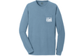 PC099LSP Port & Company® Beach Wash® Garment-Dyed Long Sleeve Pocket Tee. S-4XL