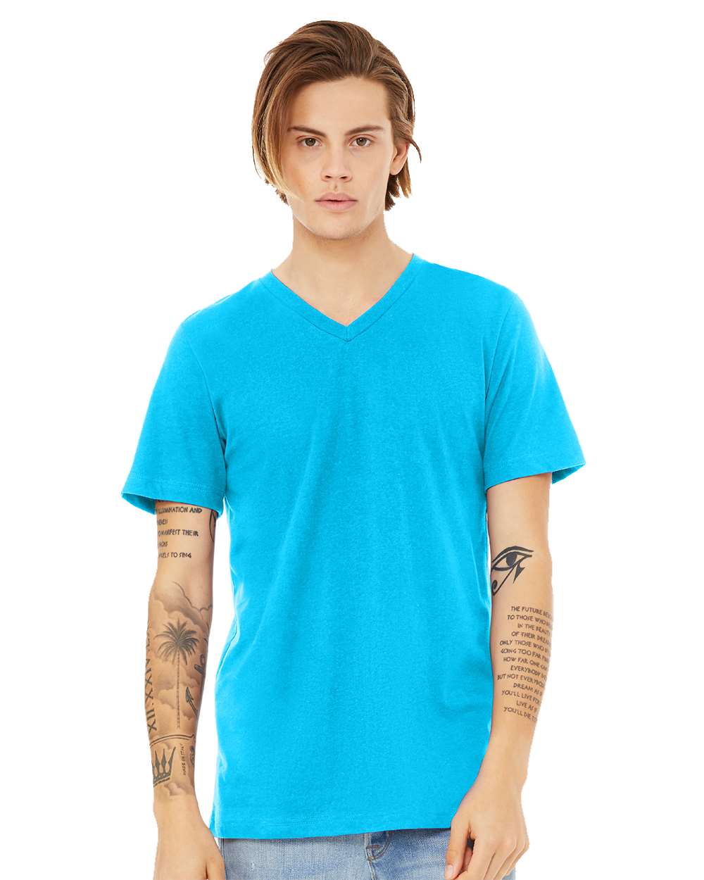 BELLA + CANVAS - Heather CVC V-Neck Tee - 3005CVC - XS - 3XL