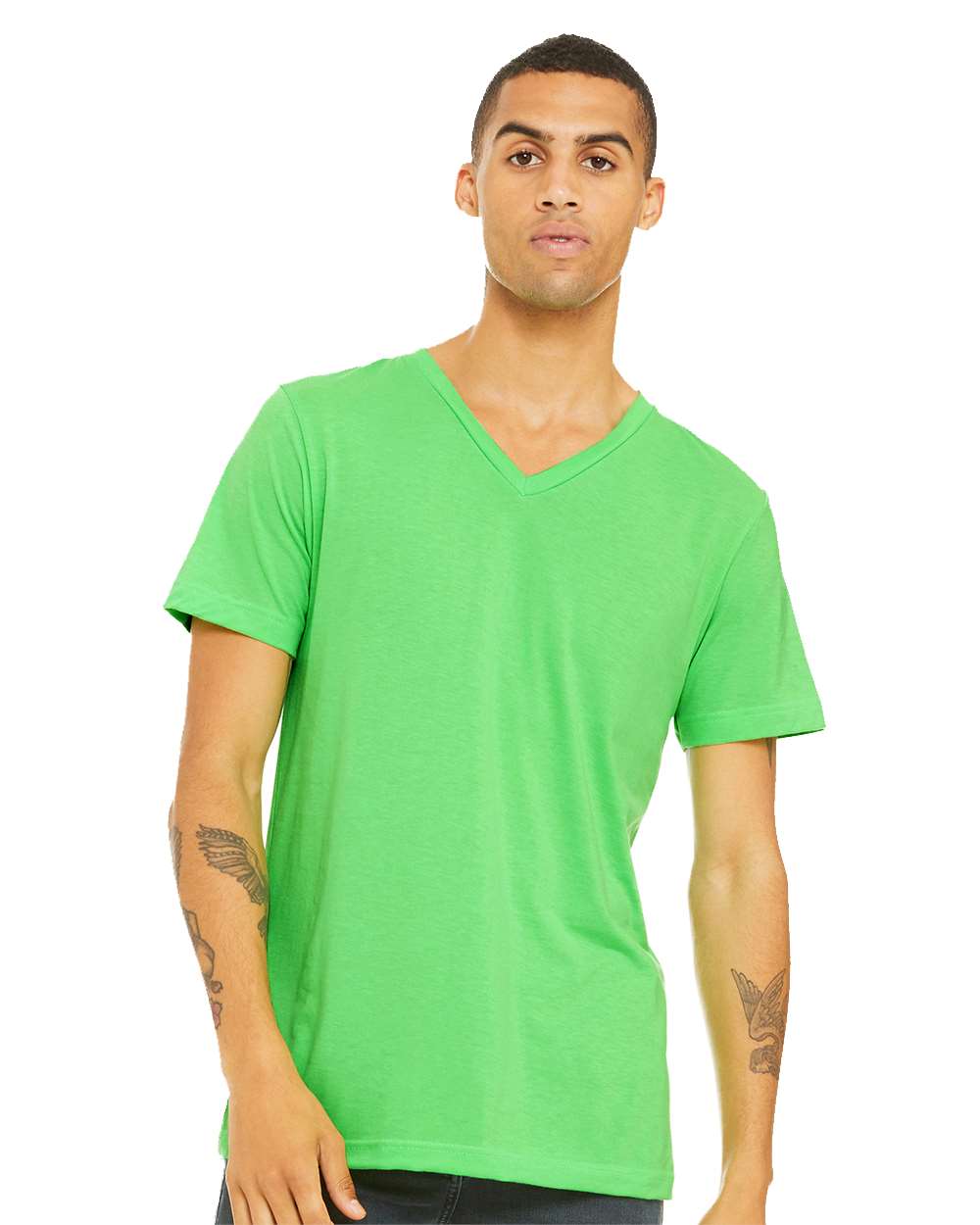 BELLA + CANVAS - Heather CVC V-Neck Tee - 3005CVC - XS - 3XL