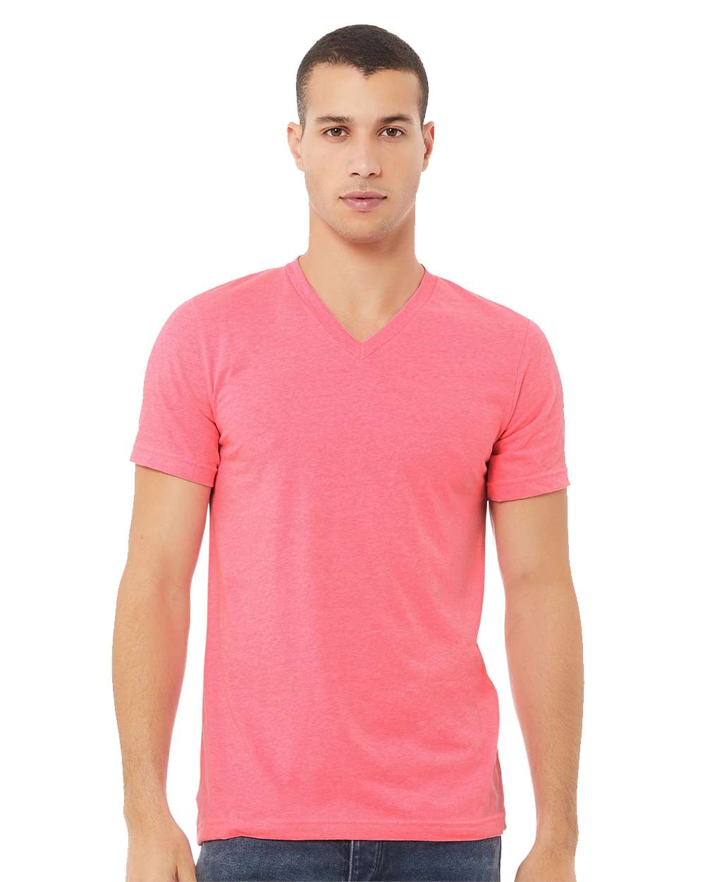 BELLA + CANVAS - Heather CVC V-Neck Tee - 3005CVC - XS - 3XL