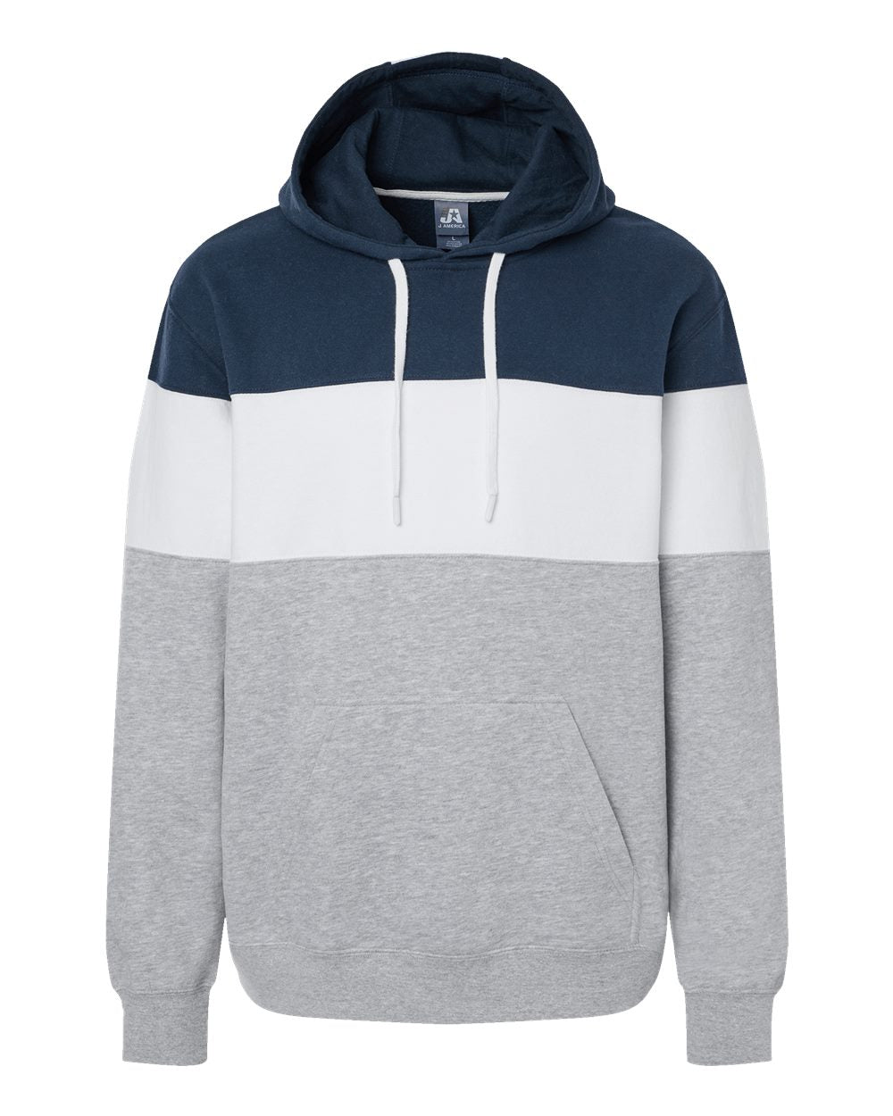 J. America - Varsity Fleece Colorblocked Hooded Sweatshirt - 8644