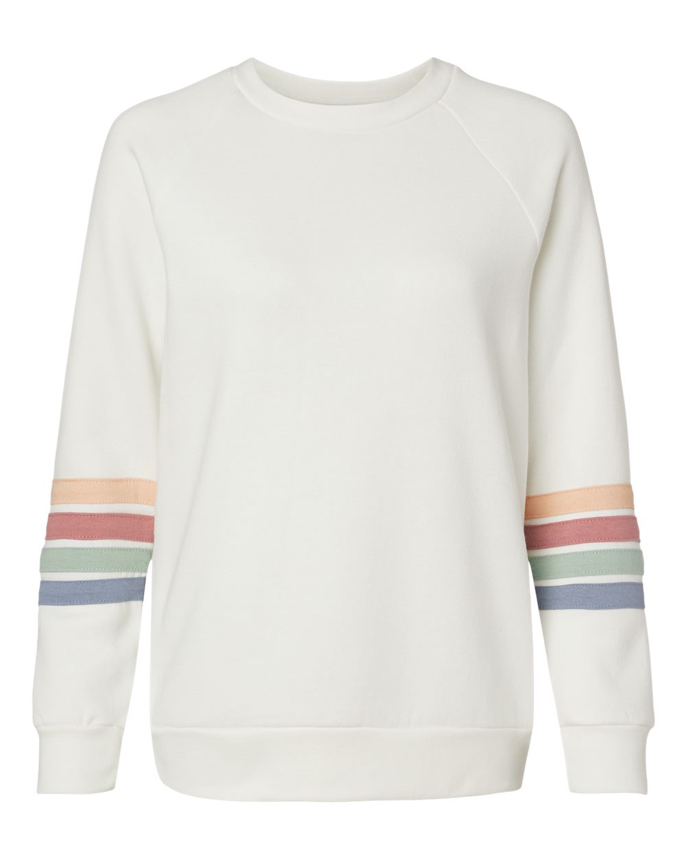 MV Sport - Women's Striped Sleeves Crewneck Sweatshirt - W23152