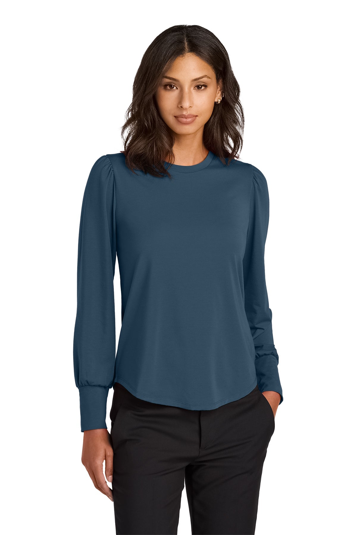 MM1019 Mercer+Mettle® Women’s Stretch Jersey Long Sleeve Blouson Top