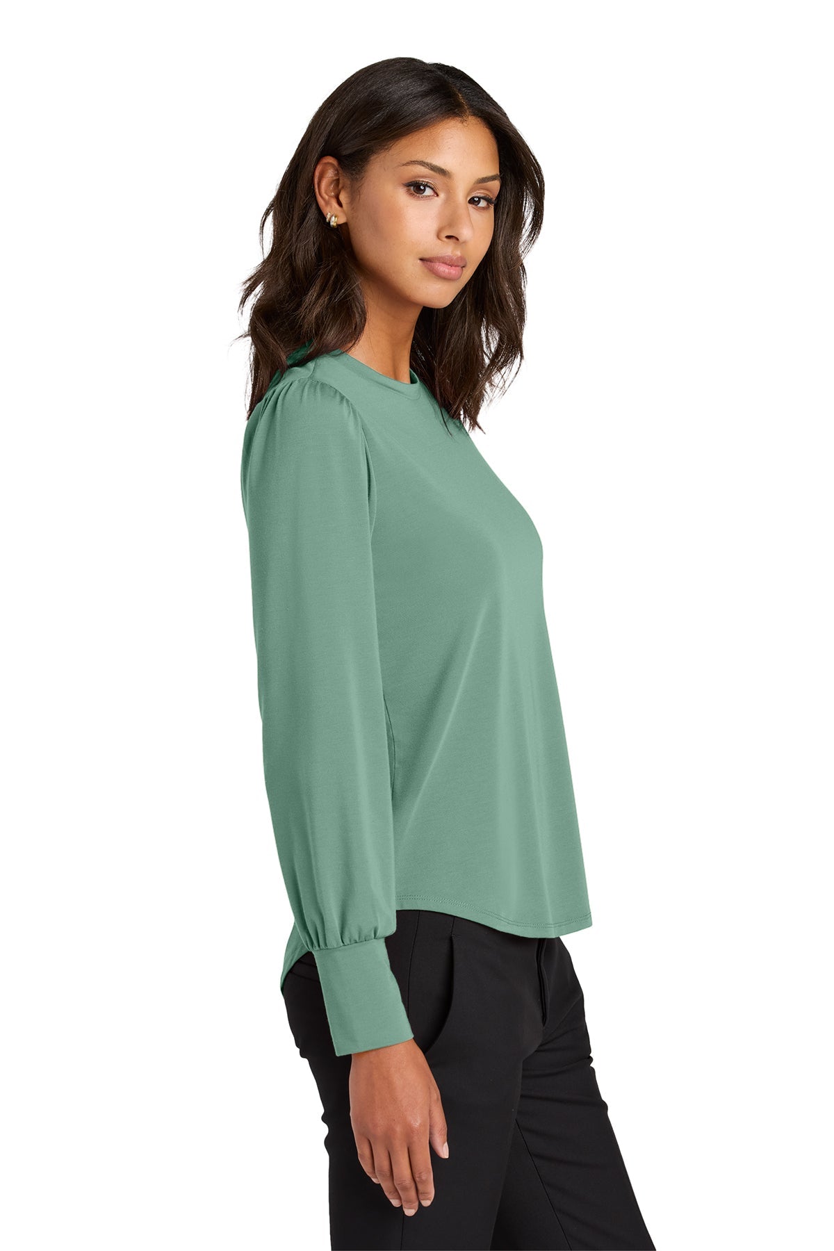 MM1019 Mercer+Mettle® Women’s Stretch Jersey Long Sleeve Blouson Top