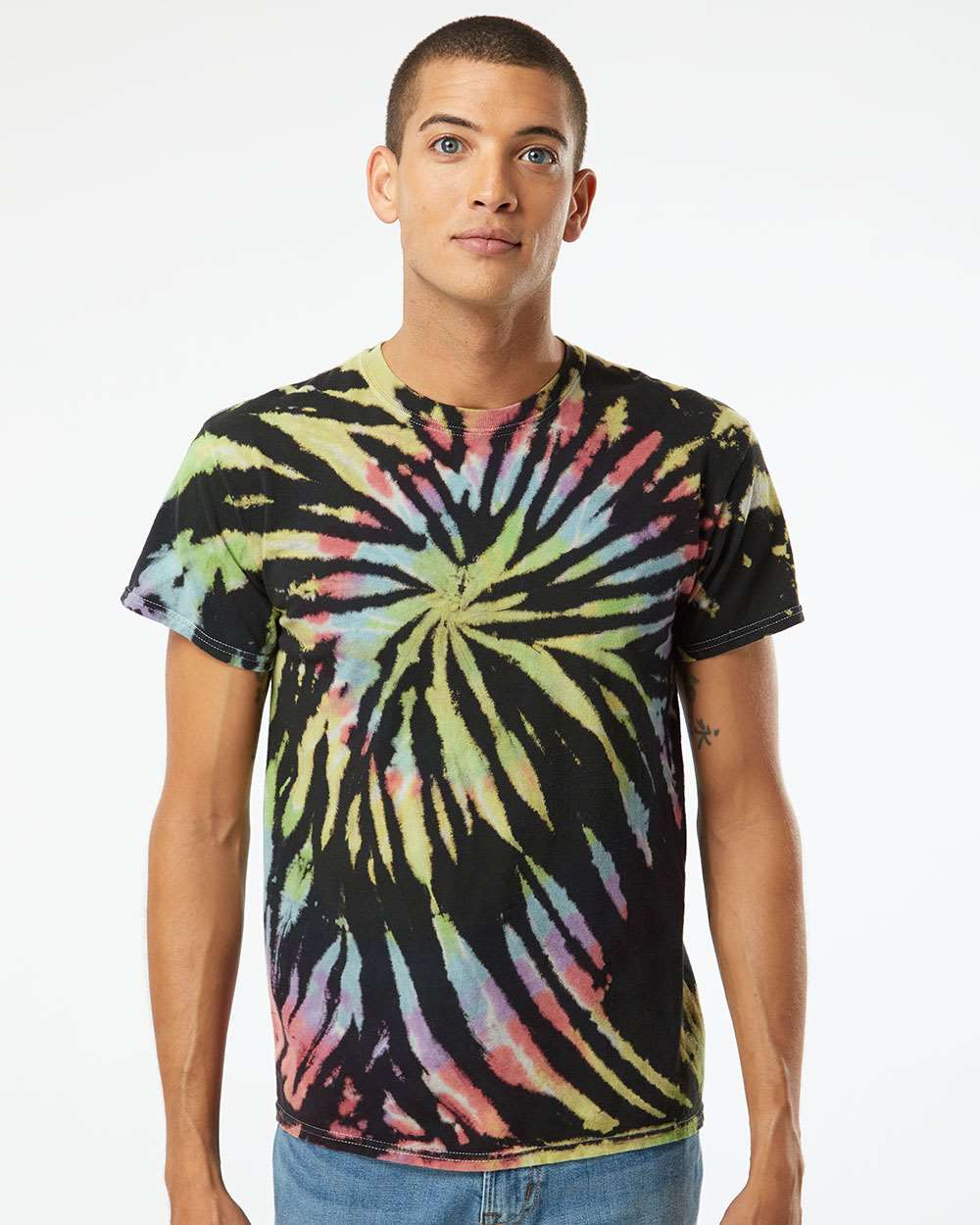 Dyenomite - Multi-Color Spiral Tie-Dyed T-Shirt - 200MS. S-3XL