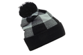 Pom Plaid Beanie - 8028