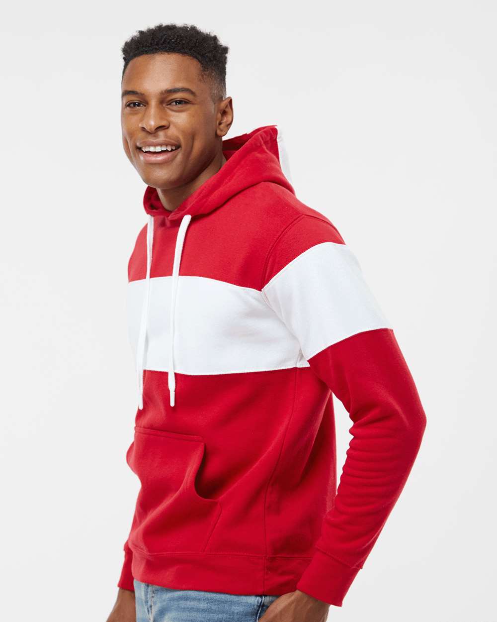 J. America - Varsity Fleece Colorblocked Hooded Sweatshirt - 8644