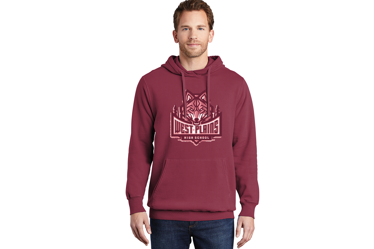 PC098H Port & Company® Beach Wash® Garment-Dyed Pullover Hooded Sweatshirt-S-4XL