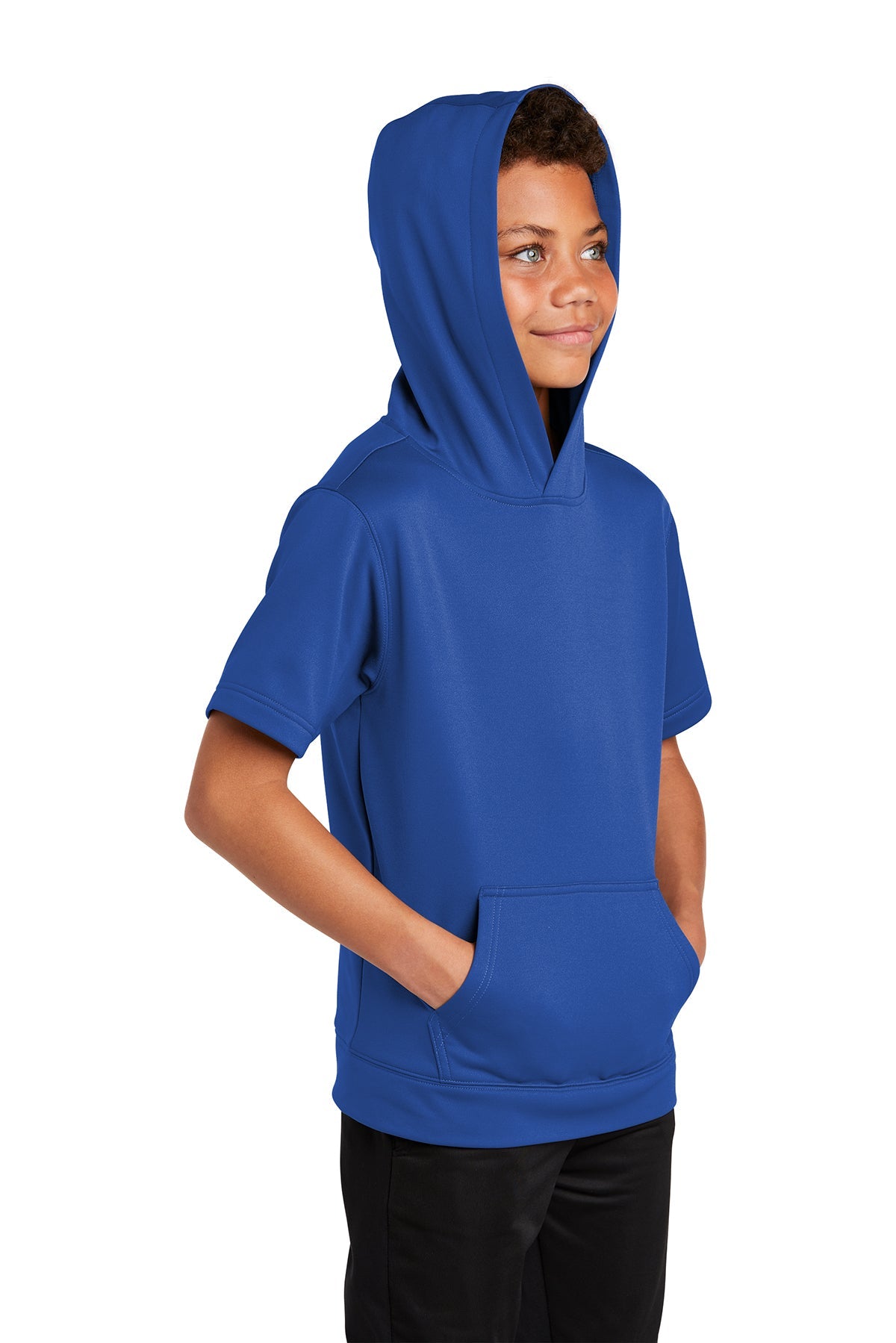 YST251 Sport-Tek ® Youth Sport-Wick ® Fleece Short Sleeve Hooded Pullover