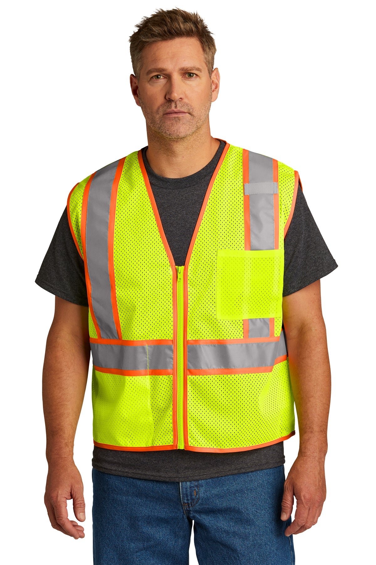 CSV103 CornerStone® ANSI 107 Class 2 Mesh Zippered Two-Tone Vest