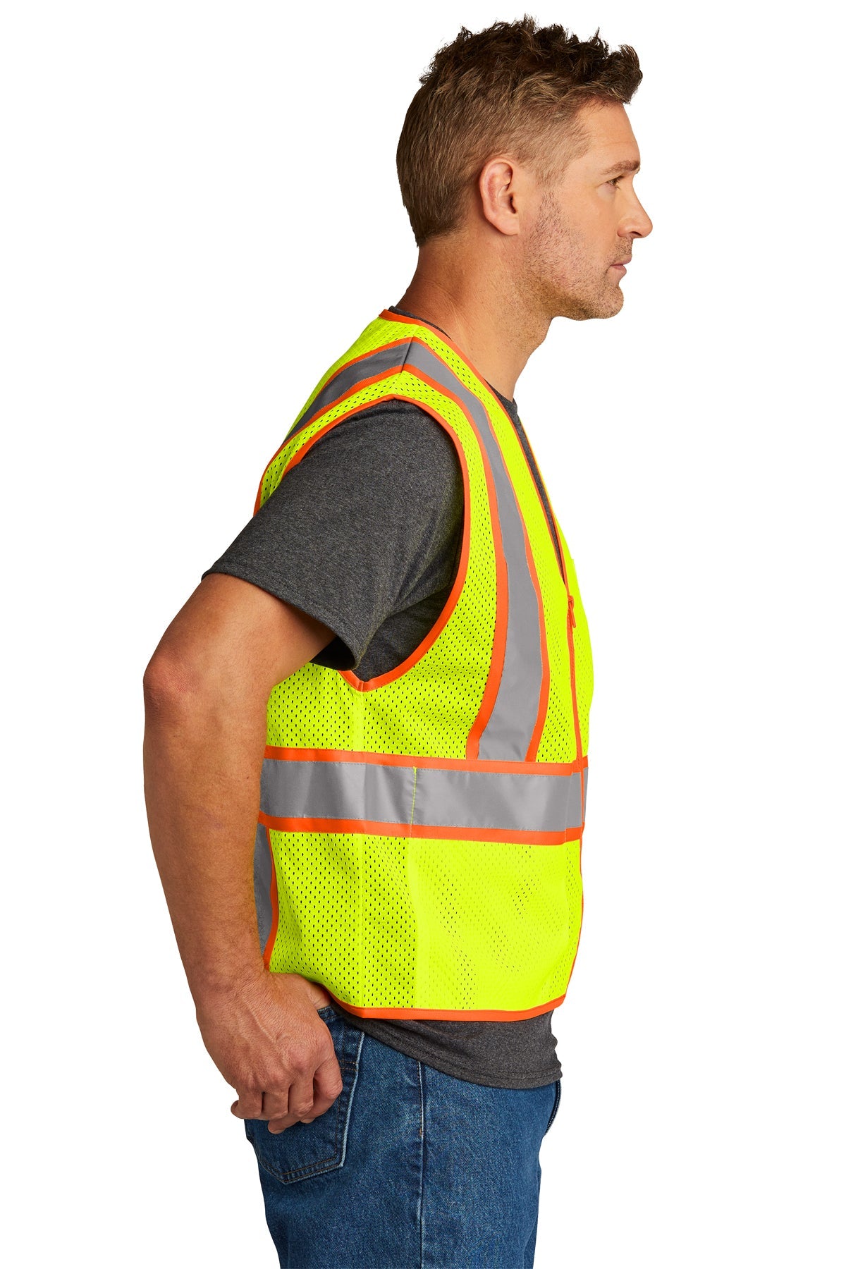 CSV103 CornerStone® ANSI 107 Class 2 Mesh Zippered Two-Tone Vest