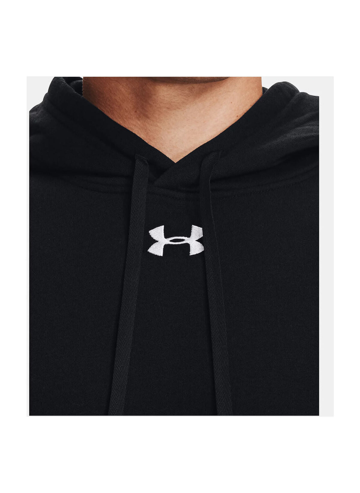 Under Armour Men's Black / White Hustle Fleece Hoodie