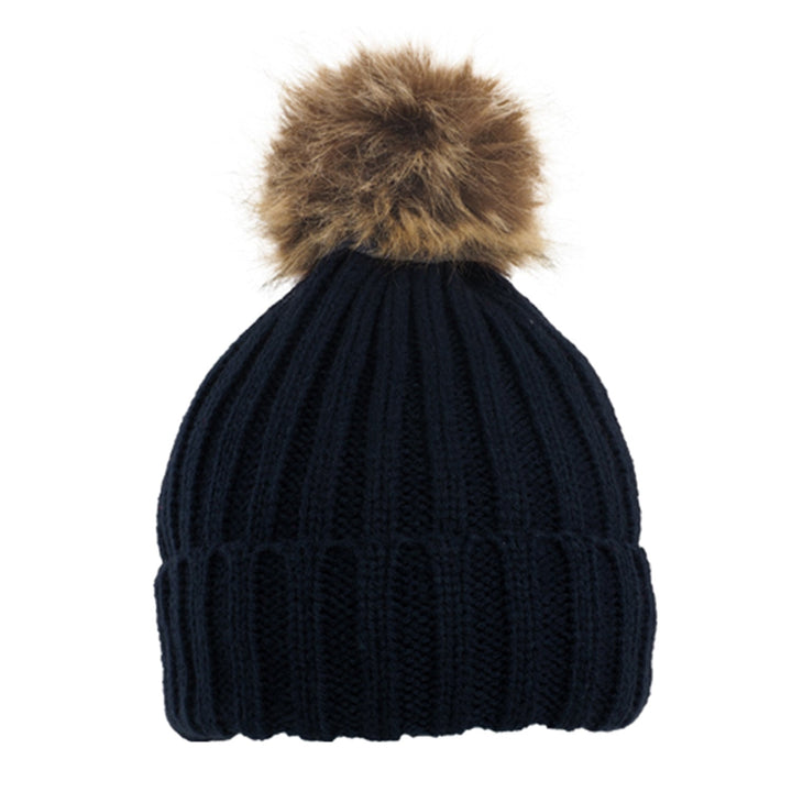 Premium Cable Knit Pom Beanie - FUR3