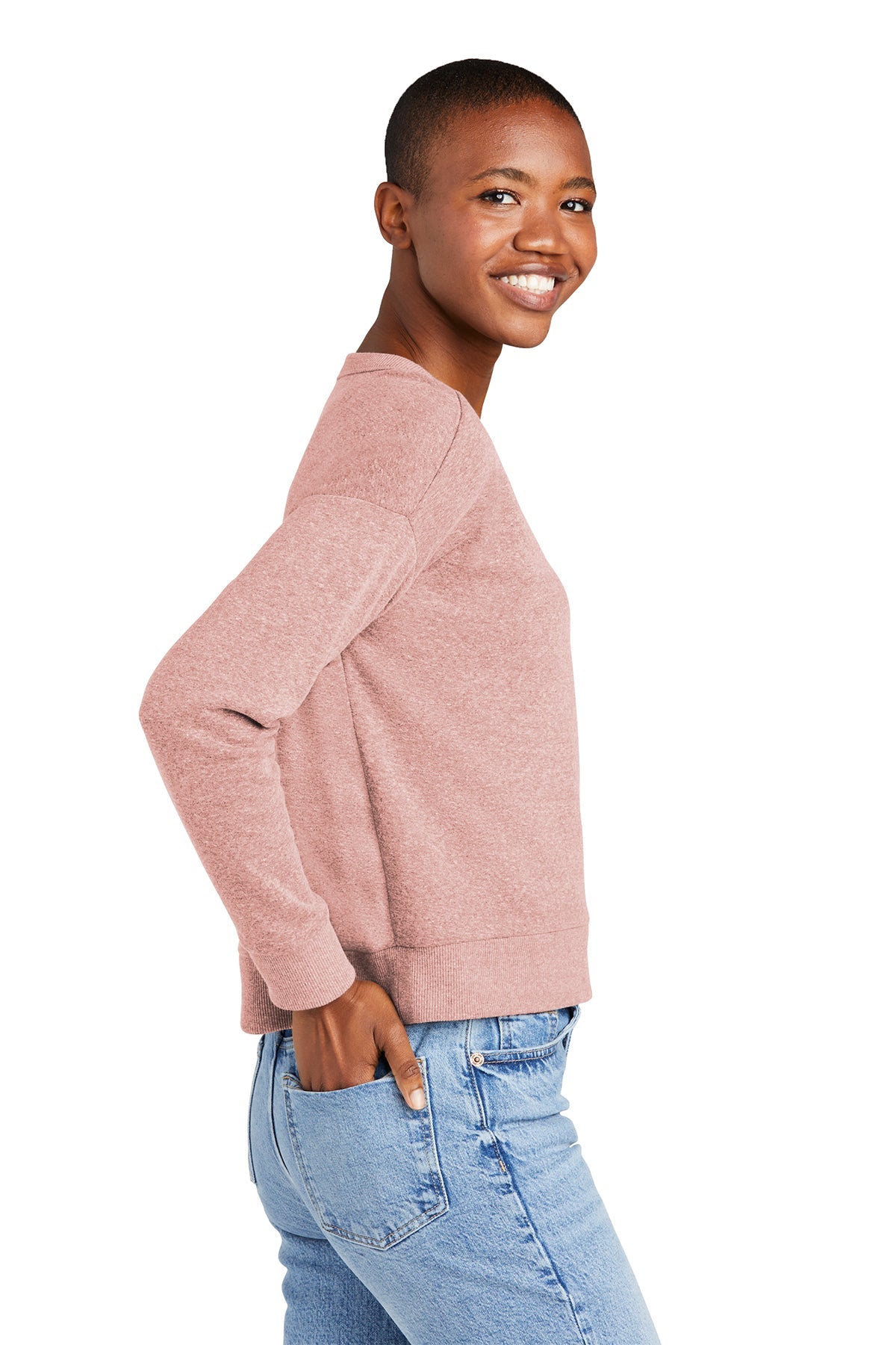 DT1312 District® Women’s Perfect Tri® Fleece V-Neck Sweatshirt