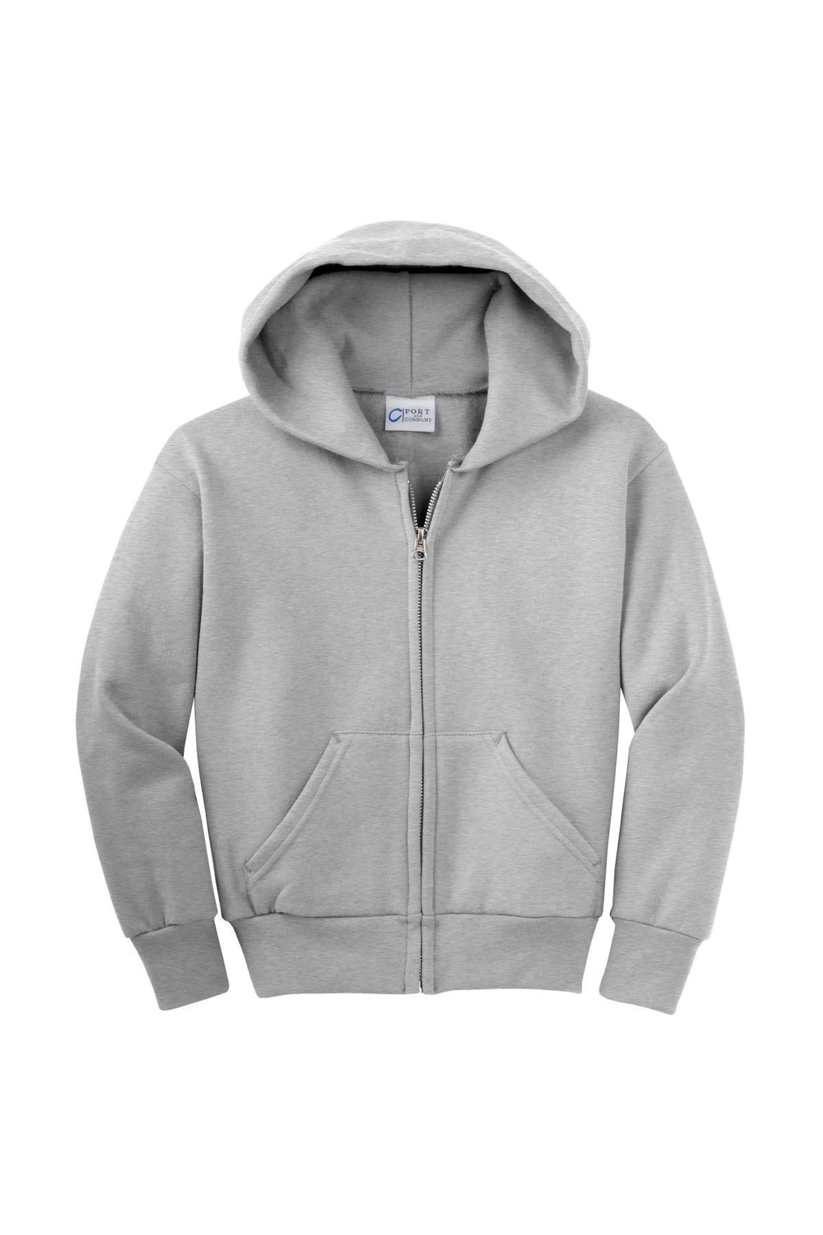 PC90YZH Port & Company® Youth Core Fleece Full-Zip Hooded Sweatshirt. XS-XL