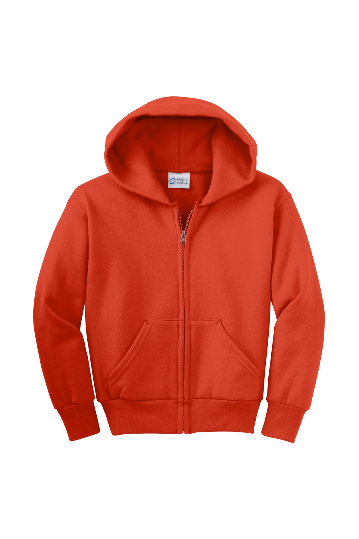 PC90YZH Port & Company® Youth Core Fleece Full-Zip Hooded Sweatshirt. XS-XL