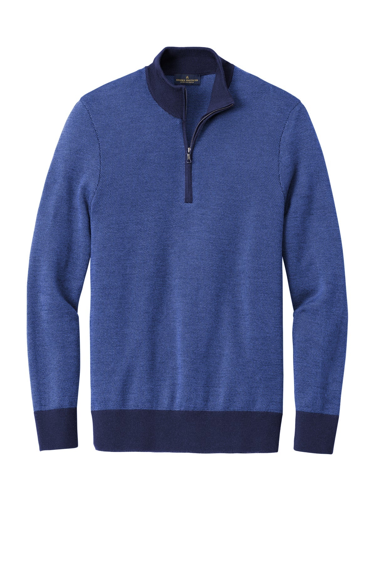 BB18412 Brooks Brothers ® Washable Merino Birdseye 1/4-Zip Sweater