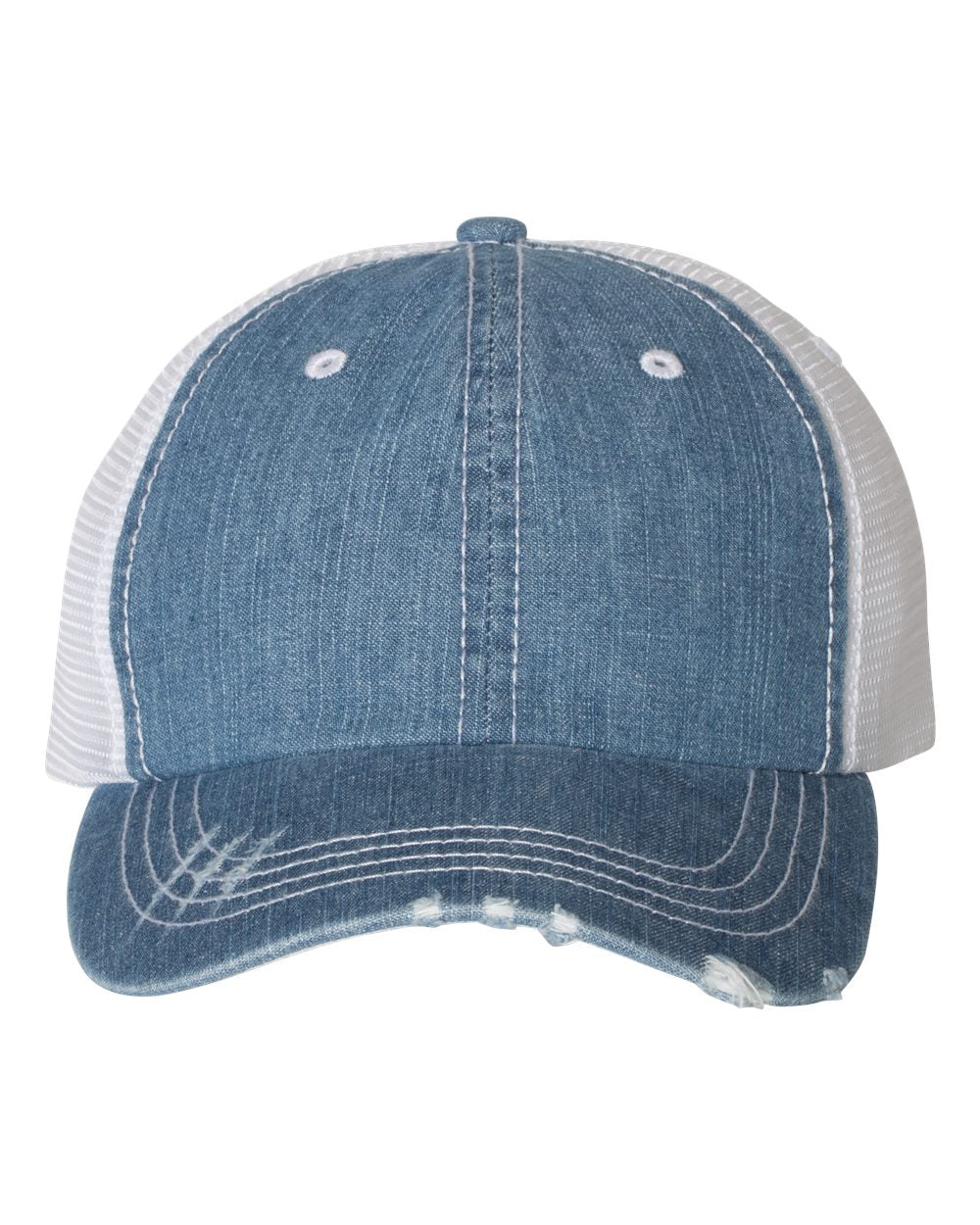 Mega Cap - Herringbone Contrast Stitch Trucker Cap - 6990B