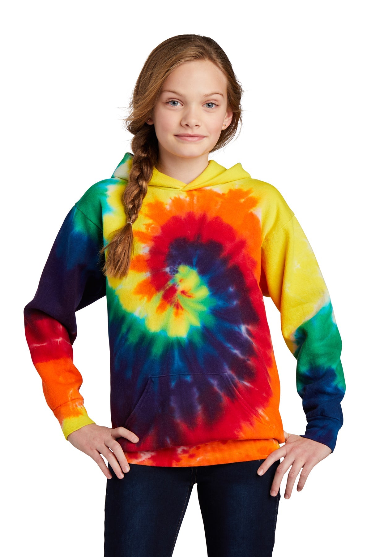 PC146Y Port & Company® Youth Tie-Dye Pullover Hooded Sweatshirt