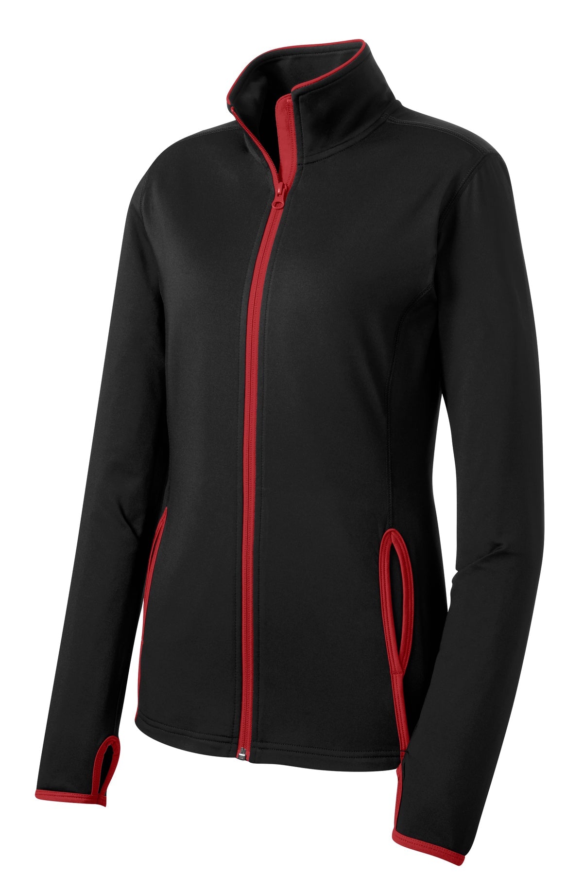 LST853 Sport-Tek® Ladies Sport-Wick® Stretch Contrast Full-Zip Jacket