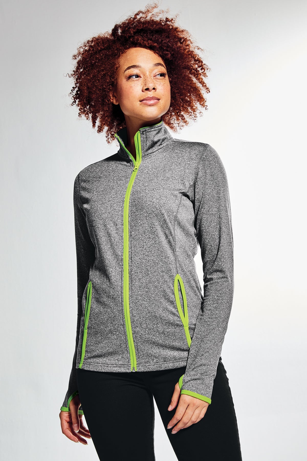 LST853 Sport-Tek® Ladies Sport-Wick® Stretch Contrast Full-Zip Jacket