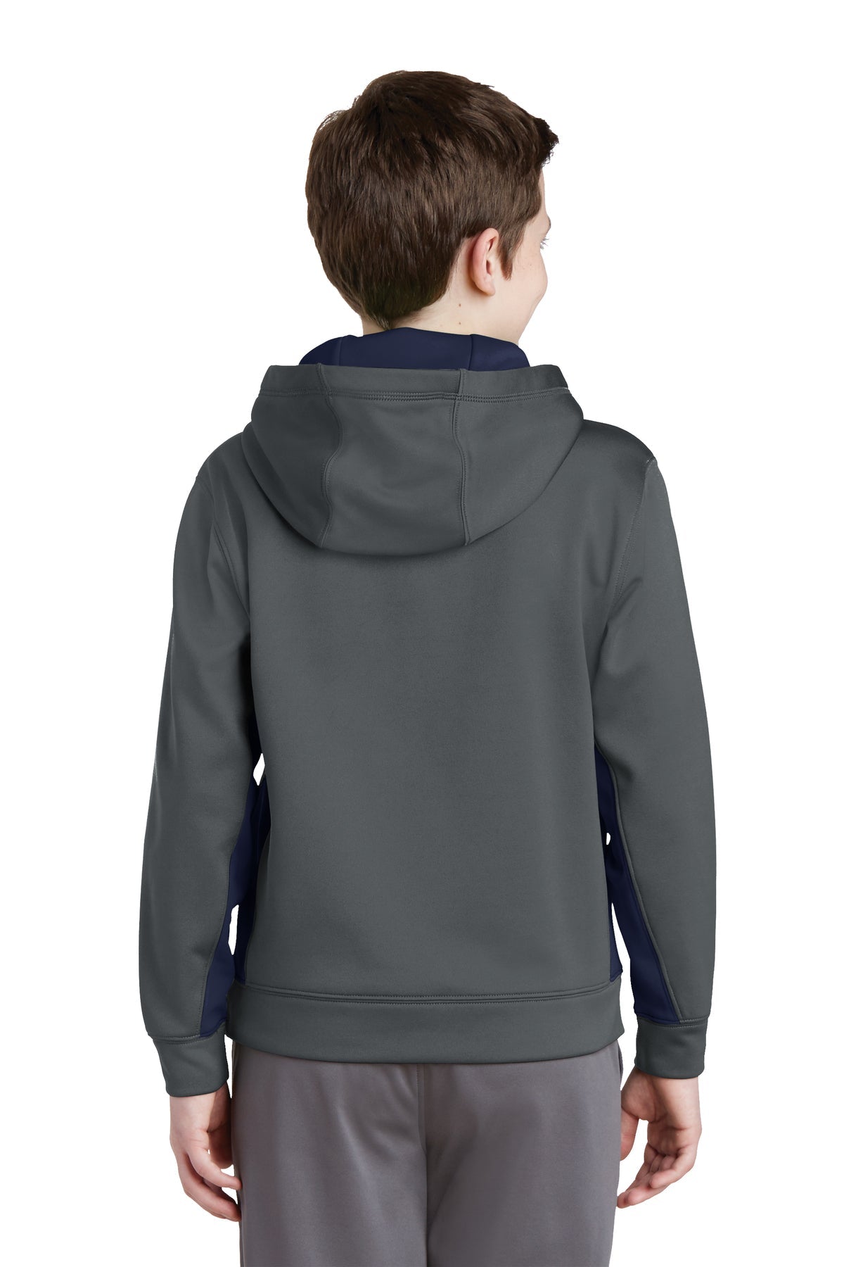YST235 Sport-Tek® Youth Sport-Wick® Fleece Colorblock Hooded Pullover