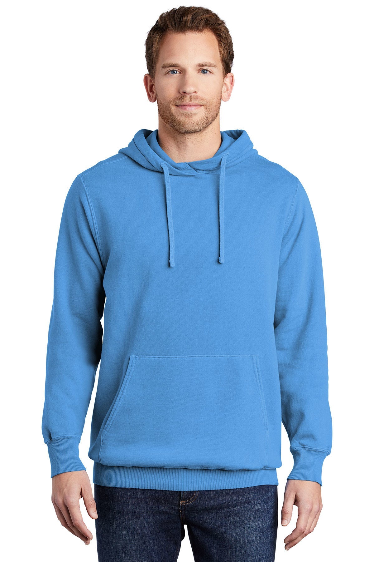 PC098H Port & Company® Beach Wash® Garment-Dyed Pullover Hooded Sweatshirt-S-4XL