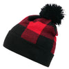 Pom Plaid Beanie - 8028