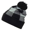 Pom Plaid Beanie - 8028