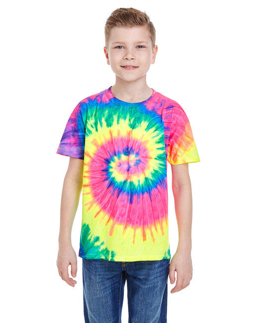 CD100Y Tie-Dye Youth 5.4 oz. 100% Cotton T-Shirt. XS - L