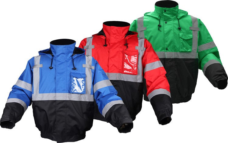 NON- ANSI MULTI COLOR WATERPROOF BOMBER JACKET WITH BLACK BOTTOM